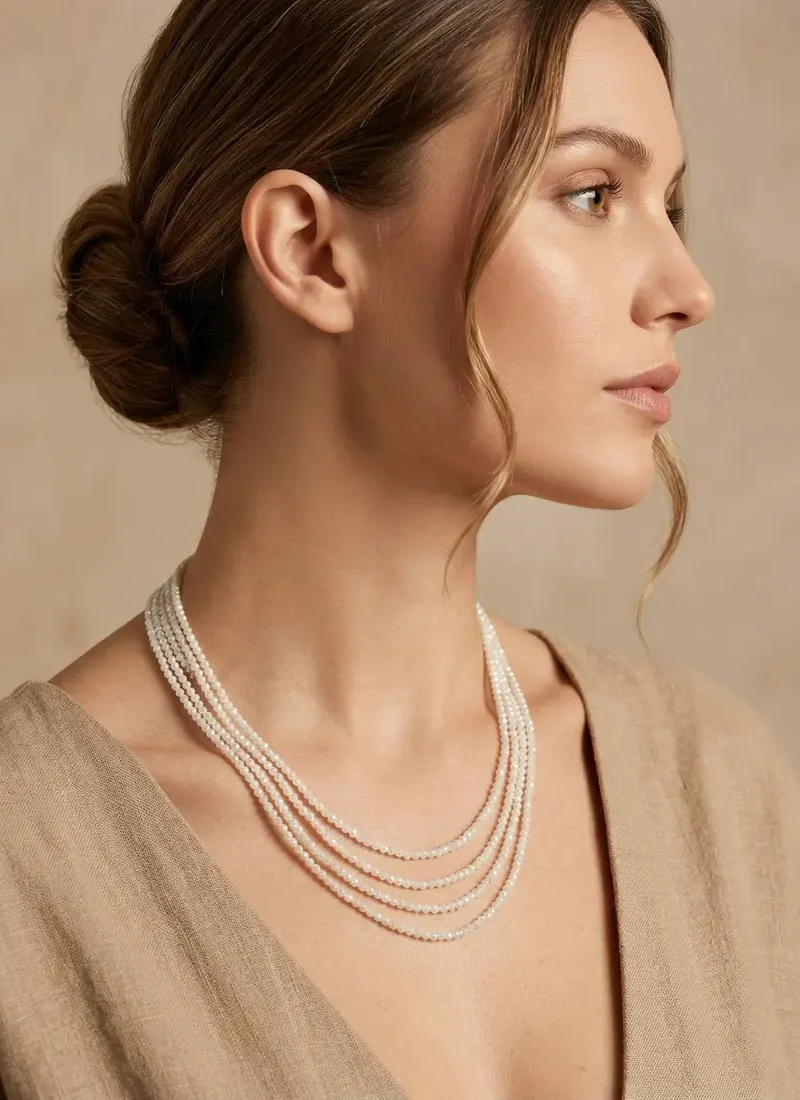 4 layer mother of pearl necklace