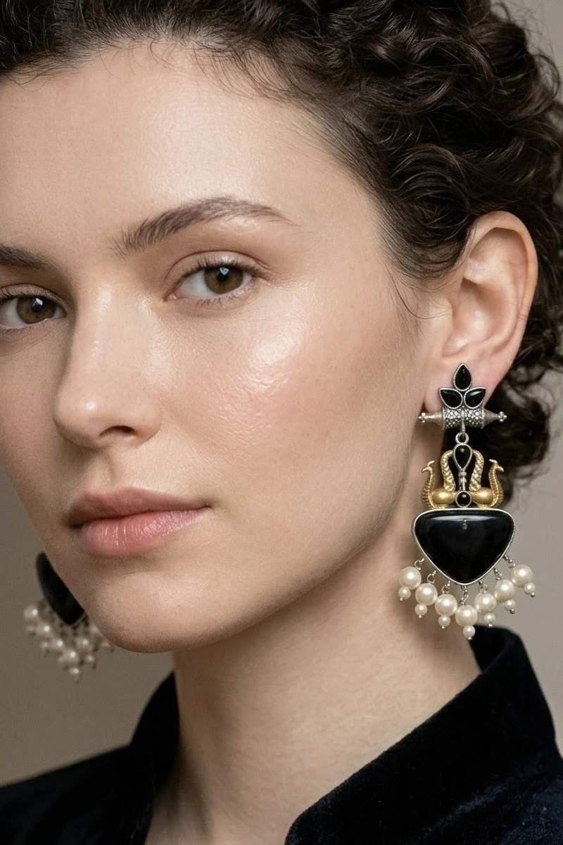 Mayura Black Drop Earrings