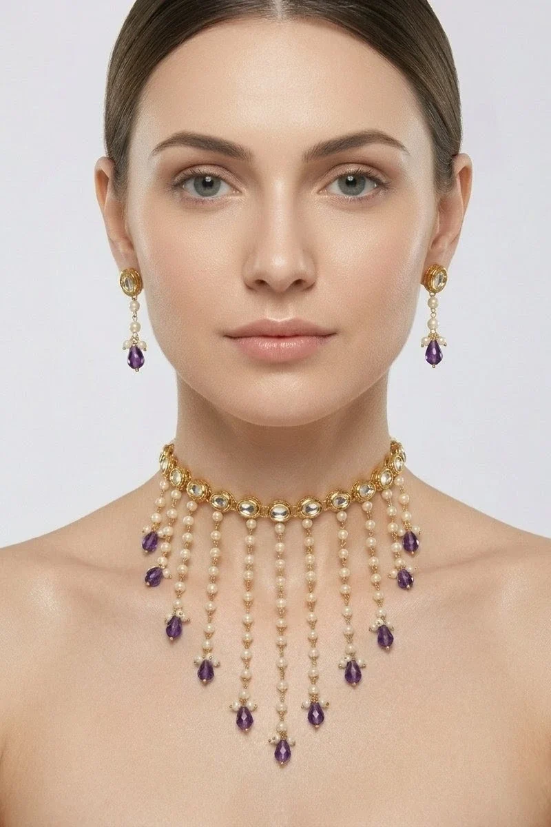 Noor Cascade Kundan Choker