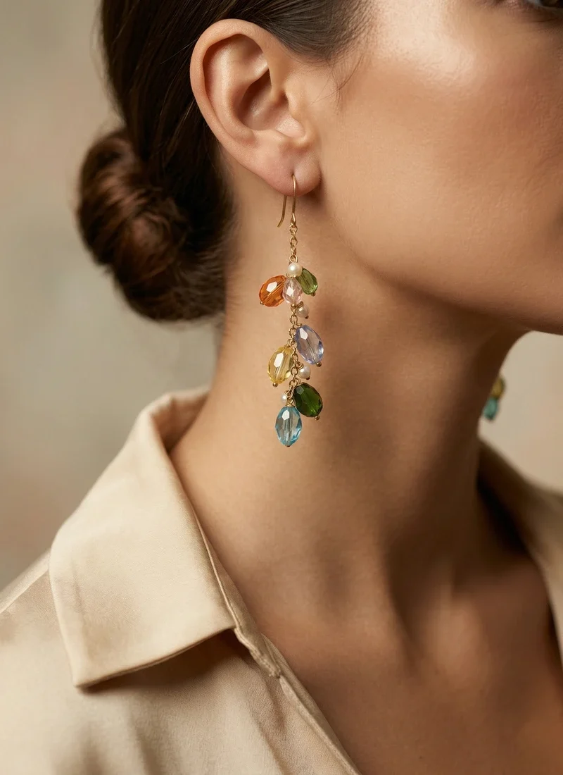 Multi color crystal earrings