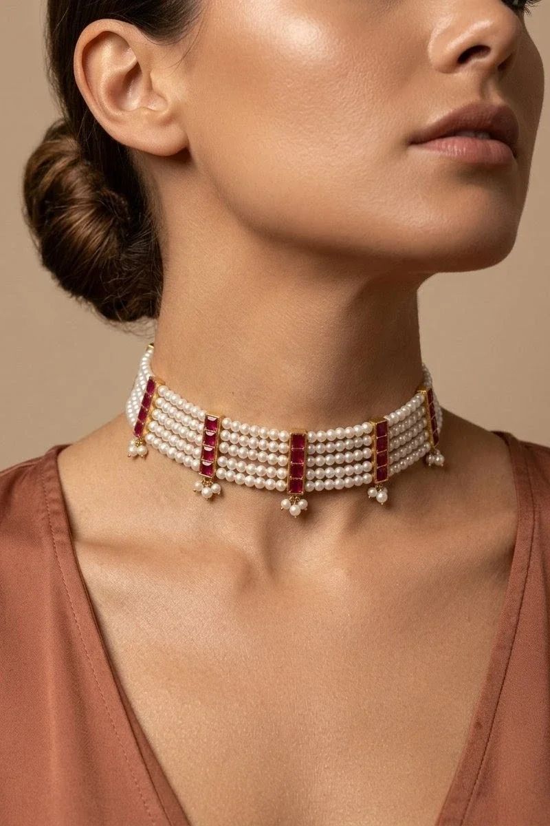 Manjari Pearl Choker