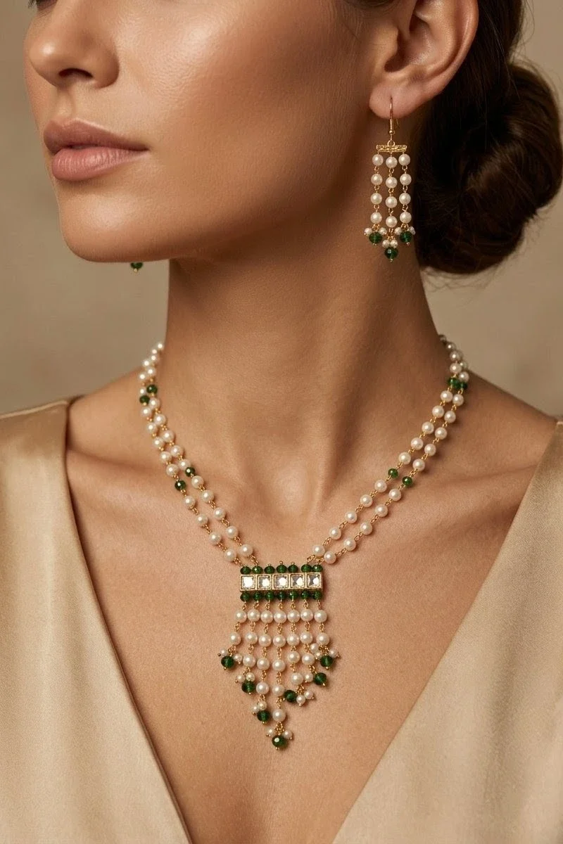 Thumba Green Necklace Set
