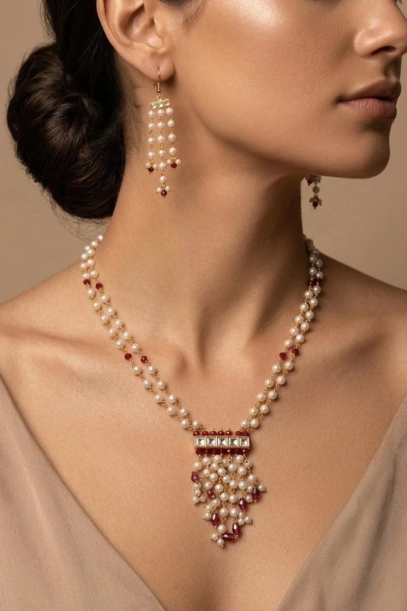 Thumba Red Necklace Set