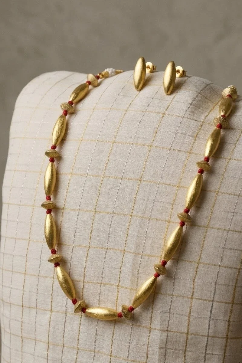Mulla Kanakam Red Necklace Set