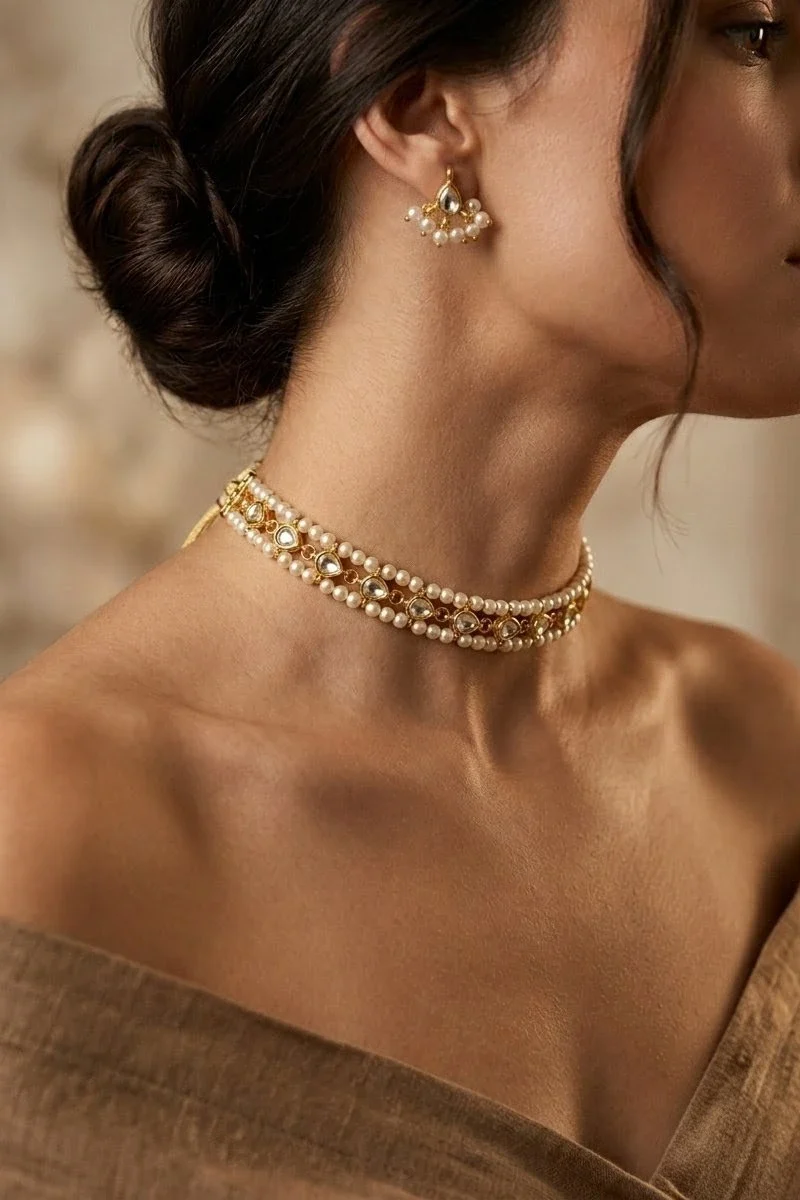 Thiruva Pearl Kundan Choker